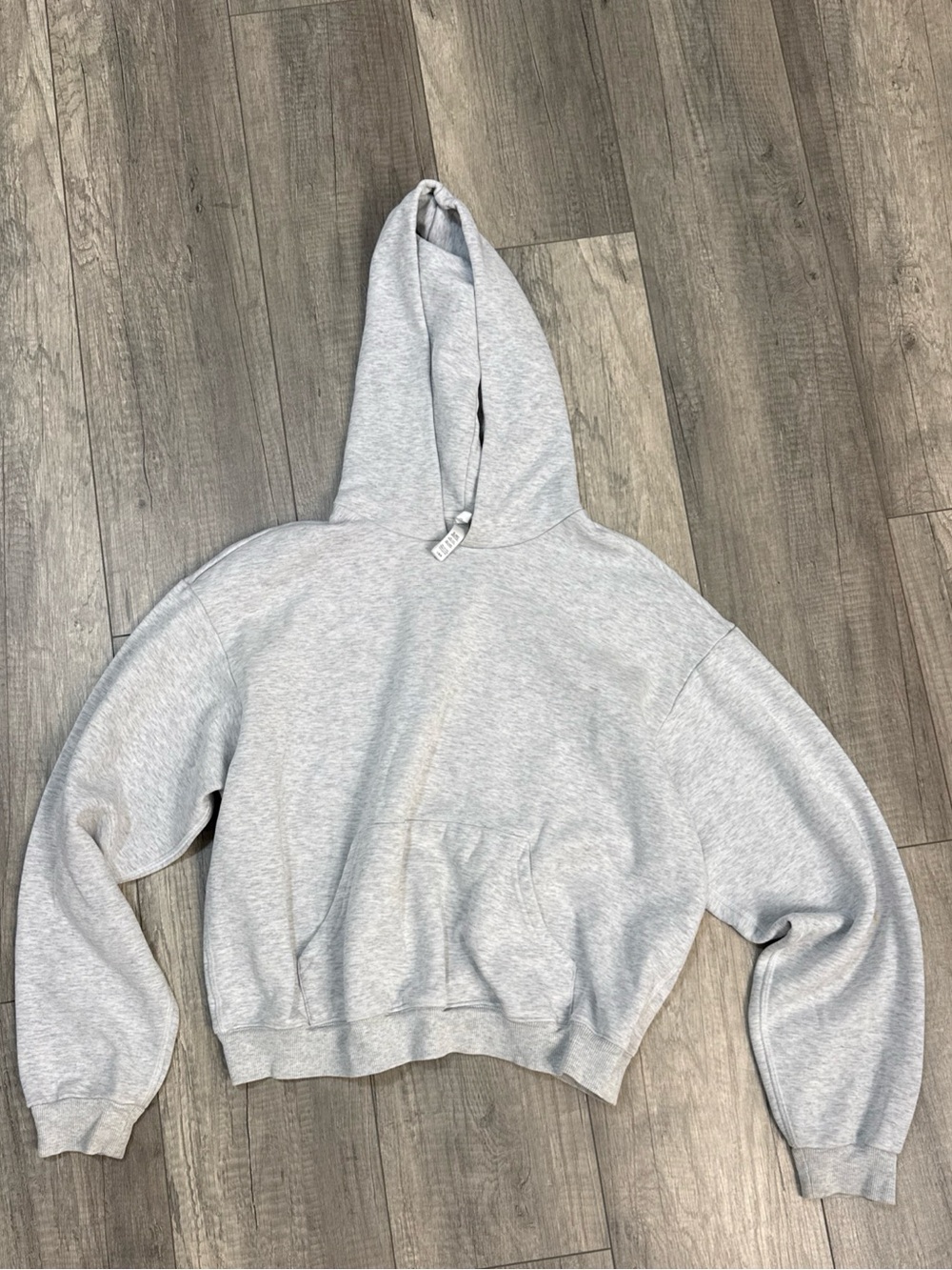 SKIMS Heather Gray Cropped Hoodie Sweatshirt
